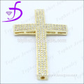 925 sterling silver gold jewelry wholesale micropave setting cross pendant